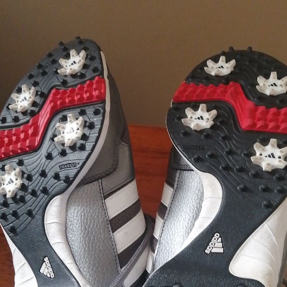 Adidas Men's Charcoal and White Sneakers - Picture 6 of 7